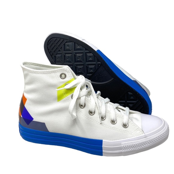 Converse Ctas High Top Shoe Skate For Men Canvas White Multi Sneakers 173184F - Picture 9 of 11